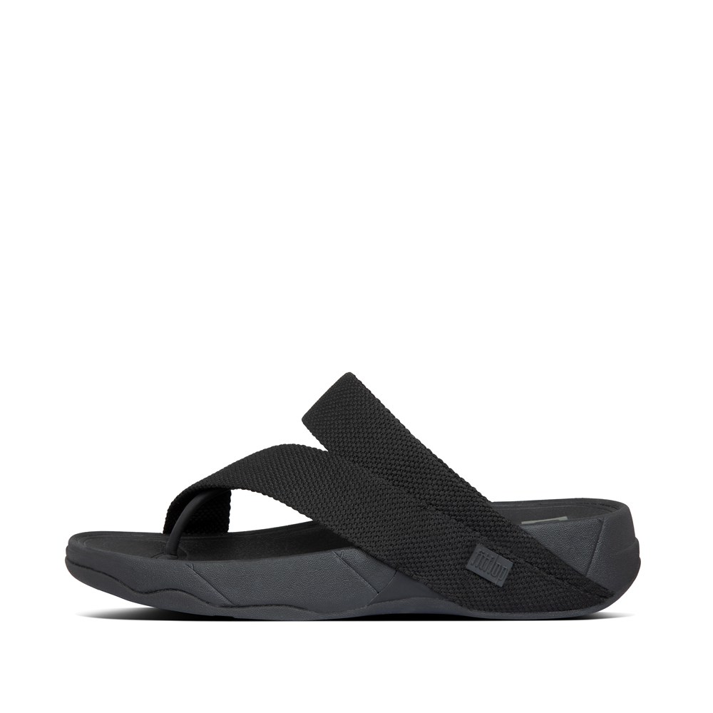 Fitflop Mens Sandals Black - Sling Weave Toe-post - 31SUZYXAW